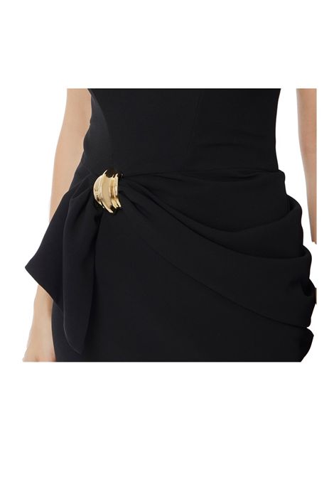 Abito Elisabetta Franchi donna AB70451E2 110 nero fiocco scollatura a cuore ELISABETTA FRANCHI | Abiti | AB70451E2110